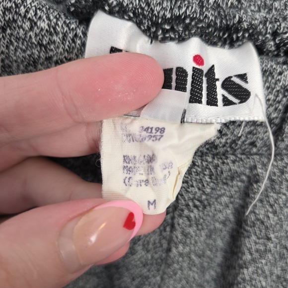 Vintage Black White Knit Elastic Waist Neutral Flowy Maxi Skirt Size Small - Picture 5 of 8